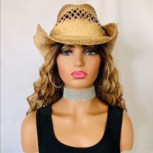 Long 26” Golden Brown Water Wave Premium Fiber Lace Front Wig